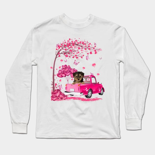 Valentine's Day Love Pickup Truck Yorkipoo Long Sleeve T-Shirt by TATTOO project